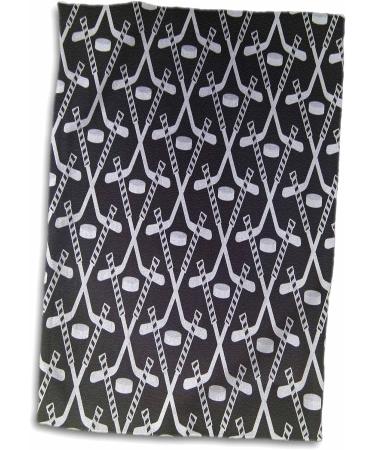 3D Rose White Hockey Sticks on Black Towel - 15 x 22 | TWL_35276_1 - Buy Online on GoSupps.com