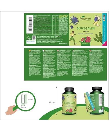 Vegan Glucosamine Complex Vegavero | Joint Pain Relief | Chondroitin MSM Devil's Claw VIT C | 180 Capsules - Buy Online on GoSupps.com