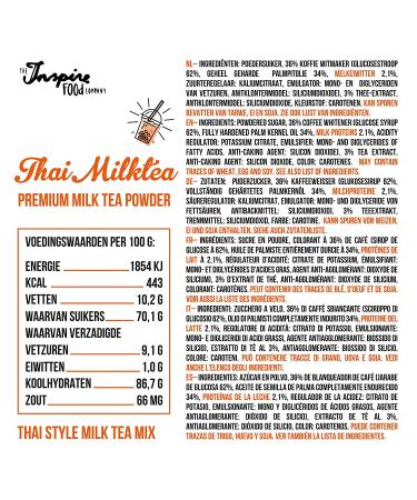 Authentic Thai Milk Tea Powder - 2.2 lbs (1 kg) | Bubble Tea Mix with No Artificial Colors | Resto Style Bubble Boba Tea | Inspire Food Premium - Buy Online on GoSupps.com