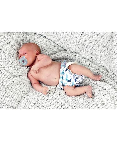 Petit Lulu Bamboo Fitted Newborn Diaper | Snaps | Fluffy Organic | Reusable & Washable - Little Dolphins - Buy Online on GoSupps.com