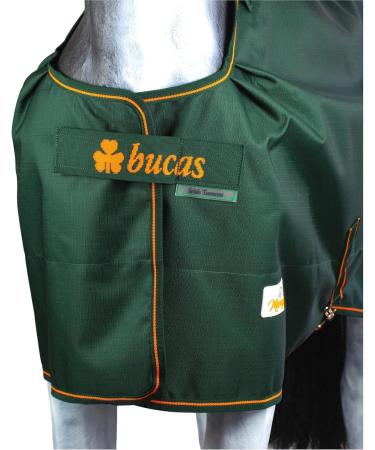 Marengos by Bucas 1200d Irish Turnout Blanket | Waterproof Rain & Transition Ceiling | Green/Orange 125cm (No Filling) - Buy Online on GoSupps.com