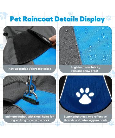 Waterproof Dog Raincoat Jacket for Small, Medium, Large Dogs - Blue & Grey Medium Size - Buy Online on GoSupps.com