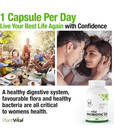 PlantVital Probiotics for Women - 50 Billion Cfu 15 Bacteria Strains - Probiotic Supplement - Probiotics - Gluten and Soy Free Probiotics Women - Probiotic Women 30 Count - Womens Probiotic 30 count (Pack of 1) - Buy Online on GoSupps.com