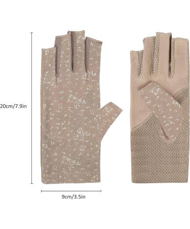 Maoxintek Women's UV Protection Fingerless Drive Gloves - Summer Cycling & Fishing - Non-Slip Lightweight (2 Pairs - Black & Khaki) - Buy Online on GoSupps.com