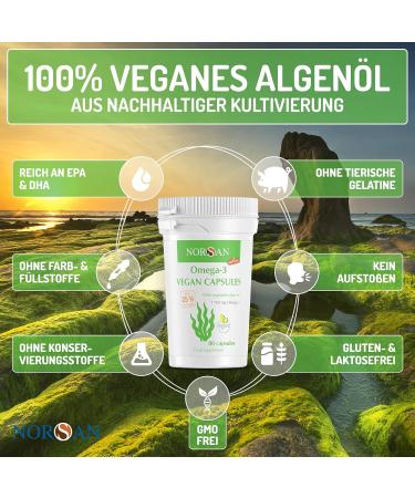 Norsan Premium Omega 3 Vegan Capsules 2 Pack - 1 700mg Omega 3 Daily Dose 420mg EPA & 840mg DHA Sustainable Algae Oil - Buy Now! - Buy Online on GoSupps.com