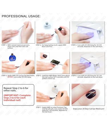 Canada HMD Soak Off UV LED Gel Nails Polish 3D Cat Eye gel coat with Magic stick (C) (020) - Buy Online on GoSupps.com