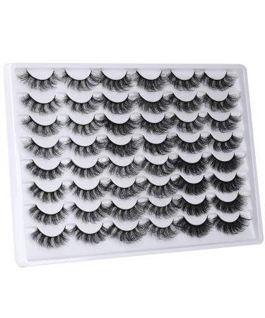 24 Pairs Mink Fluffy False Eyelashes 20MM Wispy Thick Volume D Curl - Multipack of A-Fluffy 6 Styles - Buy Online on GoSupps.com