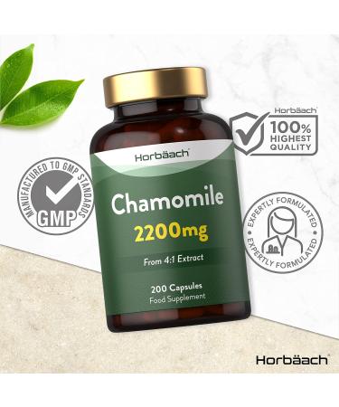 Chamomile Supplement Capsules 2200mg Flower Extract 200 Capsules by Horbaach - Buy Online on GoSupps.com