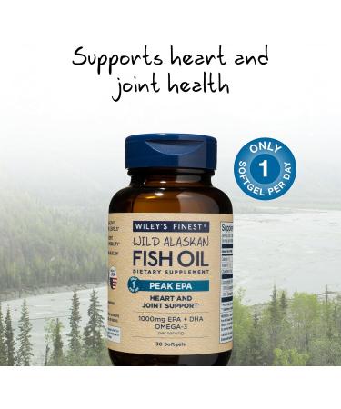 Buy Wiley's Finest Wild Alaskan Fish Oil Peak EPA 1000 mg - 30 Softgels | Omega-3 Supplement - Buy Online on GoSupps.com