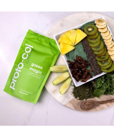 Proto-col Green Magic - Vegan Spirulina & Chlorella Super Greens Powder - 180g Pouch - Buy Online on GoSupps.com