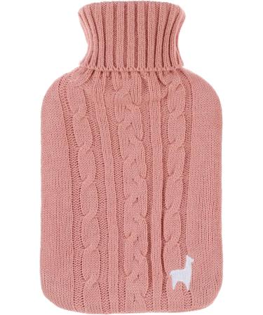 Nordstern Premium Hot Water Bottle - Soft Knitting Cover Spout-Proof Natural Rubber for Pain Relief - Ideal for Adults & Children - Ros  - Buy Online on GoSupps.com