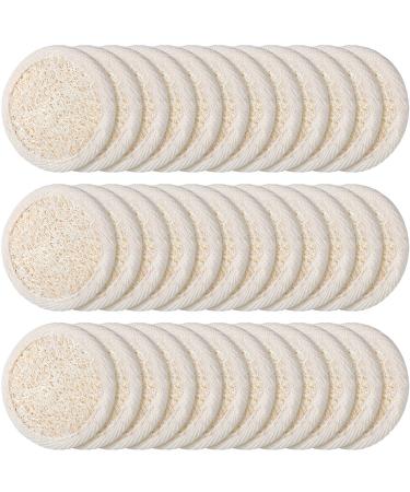 36 Pieces Exfoliating Loofah Sponge Pad Facial Body Scrubber Natural Bath Shower Luffa Brush Close Skin Egyptian Handheld Pad Manual Face Cleanser and Massager for Men Women Shower Bath Spa