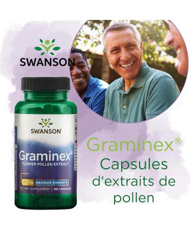Swanson Graminex Flower Pollen Extract (Flower Pollen Extract) 500mg Rye 60 Capsules High Dosed Lab Tested Soy Free Gluten Free Non-GMO - Buy Online on GoSupps.com
