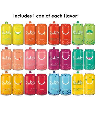 Bubly Sparkling Water 15 Flavor Sampler - 12 fl oz Cans (18 Pack) - Blue - Buy Online on GoSupps.com