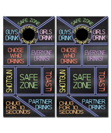 Tower Decals Drinking Game Cornhole Board Skins Set of 2 Laminated