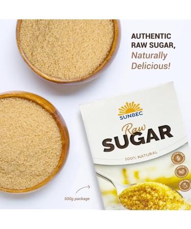 Sunbec Raw Sugar 100% Natural Brown Sugar- Kosher Certified - 500 g (Pack of 1) (Package May Vary) - Buy Online on GoSupps.com