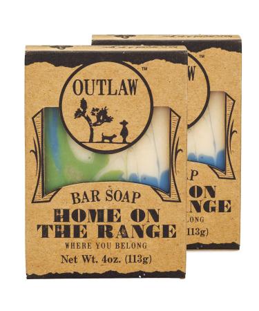 Handmade Soap - For Summer - Smells like fresh-cut grass blackberries & laundry - Home On The Range Fresh Scent - Men's & Women's Natural Soap - 2 Pack