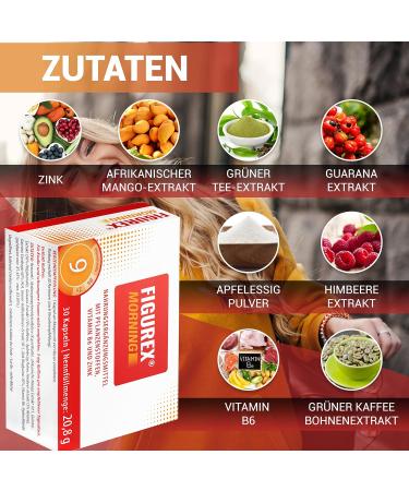 Figureex Morning Keto Metabolism Capsules with Caffeine - 9-Fold Formula with Vitamin B6 for Fatigue Reduction | 30 Capsules - Boost Your Energy & Wellness! - Buy Online on GoSupps.com