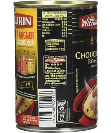William Saurin Sauerkraut Royale - Riesling d'Alsace 400 g - Pack of 6 - Buy Online on GoSupps.com