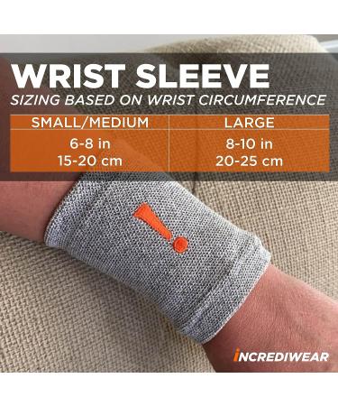 Incrediwear Wrist Sleeve Brace for Men and Women - Swelling and Joint Pain Relief - Grey S/M - Buy Online on GoSupps.com