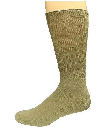 Fresh Feet Semi Medical Mens Crew Socks Khaki 13-16