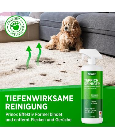 Prinox Professional Carpet Cleaner 500ml - All Carpet Foaming Stain Remover & Brush - International Shipping Available - Buy Online on GoSupps.com