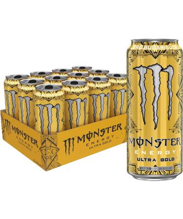 Monster Energy Ultra Gold 473mL Can Pack of 12 Clear & Rehab Peach Tea 458mL Can Pack of 12 - Buy Online on GoSupps.com