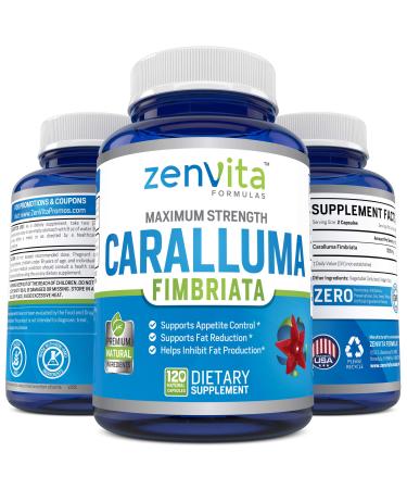 Pure Caralluma Fimbriata Extract 1200 mg - 120 Capsules, Non-GMO & Gluten Free, Maximum Strength Natural Weight Loss Supplement, Diet Pills That Work Fast for Women and Men