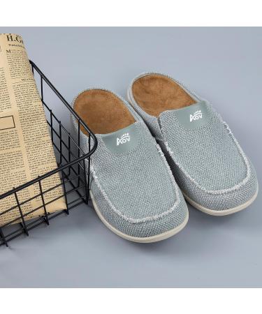 ZF ZEFUHER Men's Slip On Slippers with Wide Arch Support and Plantar Fasciitis Relief in Graygreen - Size 9.5 - Buy Online on GoSupps.com