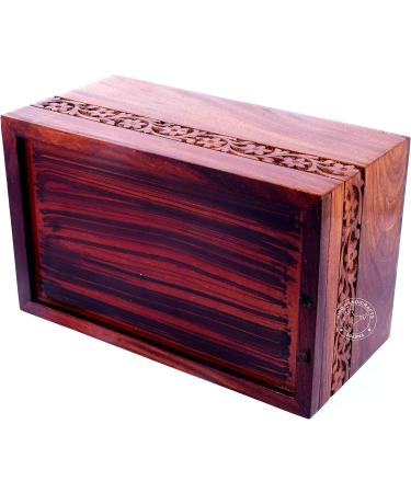 Hind Handicrafts Beautifully Handmade & Handcrafted Rosewood Borders Engraving Wooden Cremation Box/Urns for Human Ashes Adult Funeral Urn Box (X-tra Large : 11" x 7.25" x 4.5" - 260lbs or 118kg) X-tra Large : 11" x 7.25" x 4.5" - 260lbs or 118kg Natural - Buy Online on GoSupps.com