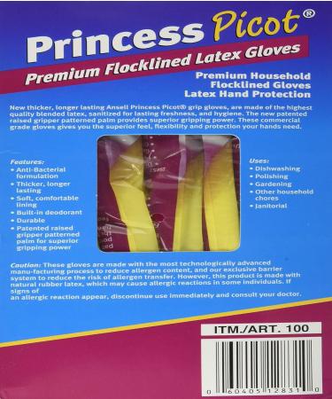 Princess Picot Rubber Gloves Medium (12 Pairs) 12 Count - Buy Online on GoSupps.com