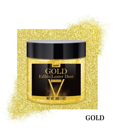 Buy 30g Edible Gold Glitter Powder - Perfect for Drinks Cakes & Cocktails | Edible Metallic Food Coloring - Buy Online on GoSupps.com