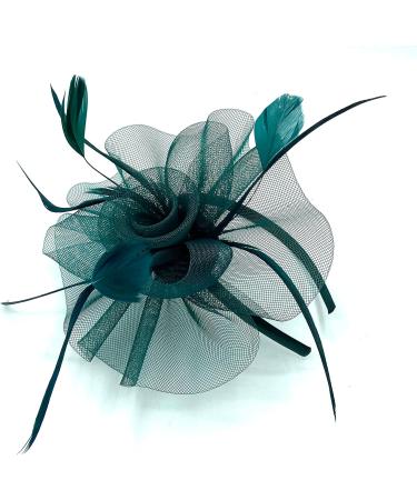 Ladies Feather Aliceband/Headband Fascinator for Weddings Races Royal Ascot Hair Piece (Green) - Buy Online on GoSupps.com