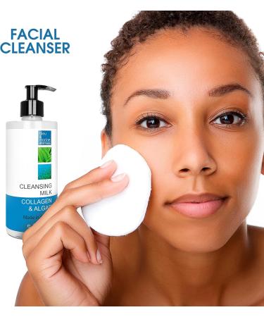 Facial Cleanser All Skin - Collagen & Algae Gentle Cleansing Milk 1000 ml Eye & Face Make-up Remover Made in Brittany-France - Buy Online on GoSupps.com