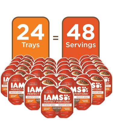 IAMS Perfect PORTIONS Healthy Adult Wet Cat Food Cuts in Gravy - Chicken Flavour 75g Tray Orange & Perfect PORTIONS Healthy Adult Grain Free* Wet Cat Food Pate 2.6 oz. Easy Peel Twin-Pack Trays Cat Food + Cat Food 2.6 oz - Buy Online on GoSupps.com