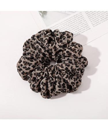 Big Silk Satin Scrunchies for Women | Oversized Hair Ties | Cute Jumbo Hair Accessories - Purple & Leopard - Buy Online on GoSupps.com