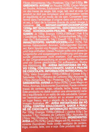 Prozis Instant Oat Powder 1250g Chocolate Praline - Buy Online on GoSupps.com