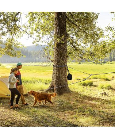 Portable Dog Run for Camping - 21.3m Overhead Trolley System with 3m Leash for Large Dogs Up to 90kg - Reflective Outdoor Use in Courtyards & Parks (Black) - Buy Online on GoSupps.com