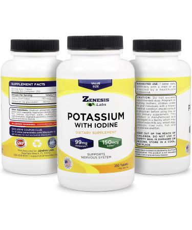 POTASSIUM GLUCONATE with IODINE KELP 99mg - Leg & Muscle Cramp Relief - Blood Pressure Support | 250 Tablets - Buy Online on GoSupps.com