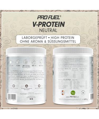 Vegan Protein Neutral 600g | 84% Pure Pea Protein for Baking & Cooking | Natural High-Quality Protein - Aroma & Sweetener Free - Buy Online on GoSupps.com