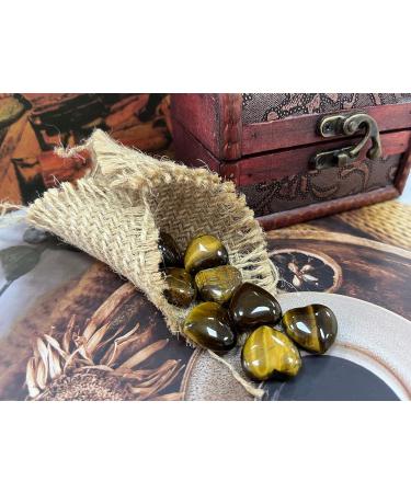 Xiannvxi 5pcs Tiger Eye Heart Stones - Natural Healing Crystals for Love & Meditation | International Shipping - Buy Online on GoSupps.com