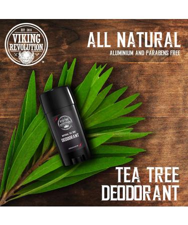Aluminum-Free Natural Deodorant for Men - Tea Tree Odor Protection 2-Pack 2.65oz - Buy Online on GoSupps.com