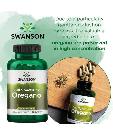 Swanson Full Spectrum Oregano 450mg 90 Capsules - High Strength, Laboratory Tested, Non-GMO - Soy Free, Gluten Free - Buy Online on GoSupps.com