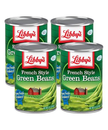 Libby's French Style Green Beans | Naturally Delicious, Mild & Subtly Sweet | Crisp-Tender Bite | Seasoned with Sea Salt | Grown & Made in USA | 14.5 ounce can (Pack of 4)