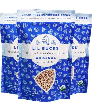 Lil Bucks Paleo Cereal - Sprouted Buckwheat Groats, Gluten Free Granola (ORIGINAL, 3 Pack) ORIGINAL 6 Ounce (Pack of 3)