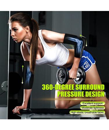 Elbow Compression Sleeve for Men & Women (1 Pair) - Arm Support for Pain Relief, Tendonitis, Tennis & Golfers Elbow, Arthritis - Medium Black - Buy Online on GoSupps.com