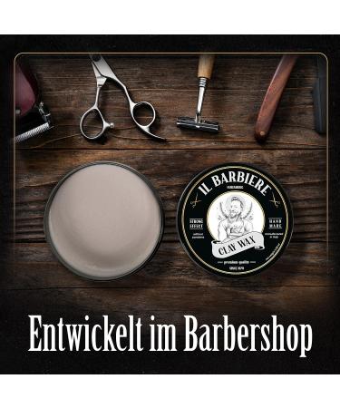 IL Barbiere Clay Wax Pomade Water-Based 2 Set | Strong Hold Natural Hair Wax for Men | Paraben & Silicone-Free 2x100ml - Buy Online on GoSupps.com