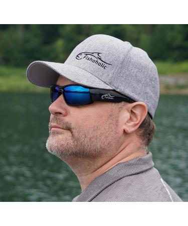 Fishoholic Polarized Fishing Sunglasses -5 Color Options- w Case Pouch UV400 Fishing Gift Gloss Black Blue Mirror - Buy Online on GoSupps.com