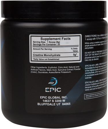 Epic Black Label Creatine Micronized - Blue Raspberry Flavor 300g (Packaging May Vary) - Buy Online on GoSupps.com