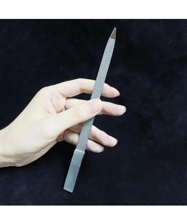 Diamond Nail File Set - 2 Double Sided Metal Fingernail Files for Manicure and Pedicure - Removes Nail Ridges - Nail File and Buffer Kit for Polish Nails - 2 Count - Buy Online on GoSupps.com